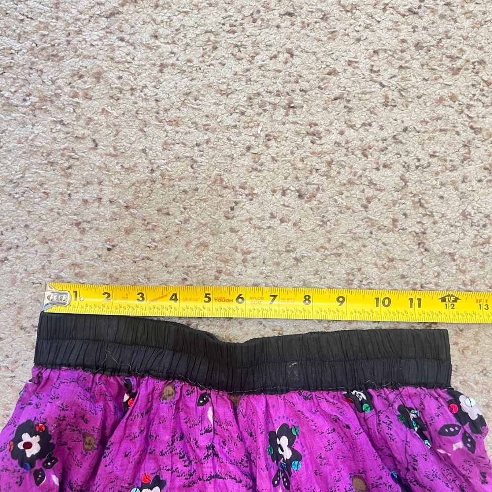 Tie dye sequins stretch waist long skirt boho hippie lightweight sz M summer - Picture 11 of 13